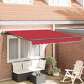 vidaXL Sklopná markíza Červená 300 x 250 cm Tkanina a hliník