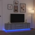 vidaXL TV skrinka s LED svetlami sivá sonoma 193,5x41x50 cm
