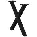 vidaXL Nohy konferenčného stolíka v tvare X, 2 ks, čierne, 50 x (42-43) cm, oceľové