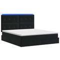 vidaXL Ottoman posteľ s matracom a LED Čierna 140 x 200 cm Zamat