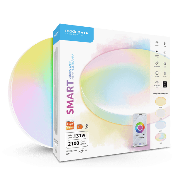Modee LED SMART (Tuya Wi-Fi) kruhové stropné svietidlo 20W 120° RGB 2100 lm (MSL-CL20WRGB)