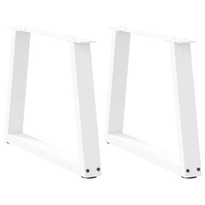 vidaXL Nohy konferenčného stolíka v tvare V, 2 ks, biele, 70 x (42-43,3) cm, oceľové