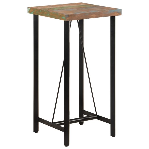 vidaXL Barový stôl 55x55x107 cm masívne recyklované drevo a železo