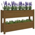 vidaXL Kvetináč medovohnedý 112x25x66 cm borovicový masív