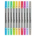 Obojstranné fixky s dvojitým hrotom vyprateľné 10 ks Pastel
