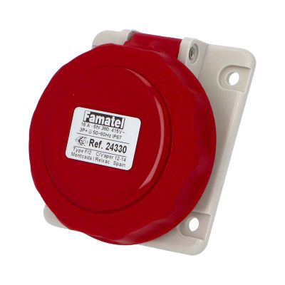 Zásuvka vstavaná 24330 IP67/400V/16A/4P 6h, šikmá 10° - SpeedPRO