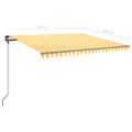 vidaXL Ručne zaťahovacia markíza s LED 4,5x3,5 m žlto-biela