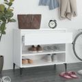 vidaXL Botník lesklý biely 70x36x60 cm spracované drevo