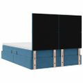 vidaXL Postel s úložným prostorem a matrací Tmavomodrá 140 x 190 cm