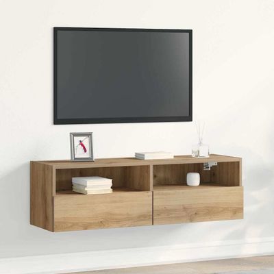 vidaXL TV nástenná skriňa Nástenný dub artisan 100 x 30 x 30 cm