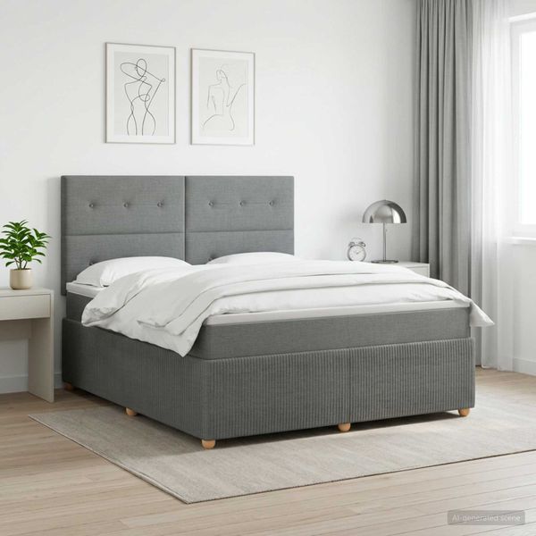 vidaXL Posteľ boxspring s matracom Tmavosivá 140 x 200 cm Látka