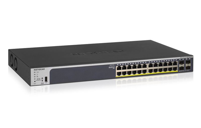 NETGEAR 24xGB PoE+ Smart Pro Switch, 4 SFP, GS728TPP