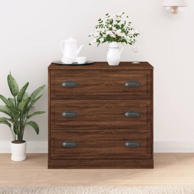 vidaXL Komoda hnedý dub 70x35,5x67,5 cm spracované drevo