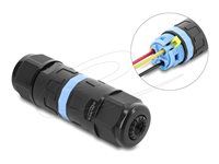 Delock - Konektor k napájaniu - 3pinový (F) do 3pinový (F) - 450 V - 24 A - tool-free - čierna