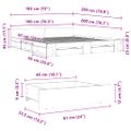 vidaXL Posteľný rám so zásuvkami biely 180x200 cm kompozitné drevo