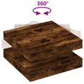 VidaXL Konferenčný stolík otočný o 360 stupňov tmavý dub 70x70x34,5 cm