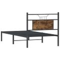 vidaXL Posteľný rám bez matraca dymový dub 80x200 cm kompozitné drevo