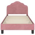 vidaXL Detský rám na posteľ s čelom Ružová 80 x 160 cm Zamat