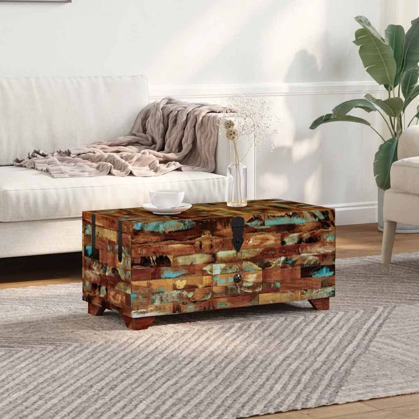 vidaXL Konferenčný stolík/truhlica, recyklovaný masív 80x40x35 cm