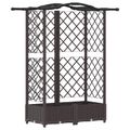 vidaXL Vyvýšený záhon s mriežkou a strechou Hnedá 124 x 40 x 123 cm PP