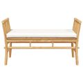 vidaXL Záhradná lavička 2 -Seater 110 x 38 x 65 cm Bambus Hnedá