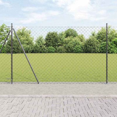 vidaXL Zvarené drôtené pletivo s betónovým základom 10 x 1,5 m Sivá