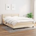 vidaXL Boxspring posteľ s matracom krémový 140x190 cm látka