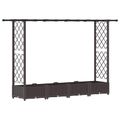 vidaXL Vyvýšený záhon s mriežkou a strechou Hnedá 203 x 40 x 121 cm PP
