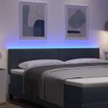 vidaXL LED hlavová doska s LED pásikmi Biely 180 cm Zamat