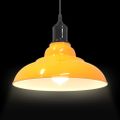 VidaXL Závesná lampa výškovo nastaviteľná E27 lesk žltá Ø 31 cm kov