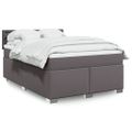 vidaXL Boxspring posteľ s matracom sivá 160x200 cm umelá koža