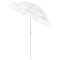 vidaXL Plážový slnečník Hawaii, biely 180 cm