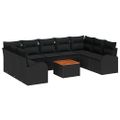 vidaXL Súprava záhradných pohoviek 10 ks Čierna polyratan