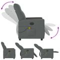vidaXL Masážne kreslo s polohovacím mechanizmom, tmavosivá látka