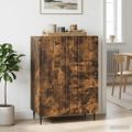 vidaXL Servírovacia skriňa Dymový dub 66 x 34,5 x 91,5 cm