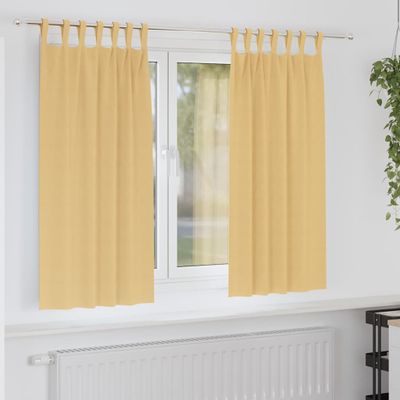 vidaXL Záclony na zatemnenie s krúžkami 2 pcs Béžová 175 x 140 cm