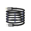 Maxlife MXUC-11 magnetický kábel USB-C - Lightning 1,0 m 27W čierny nylon