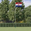 vidaXL Vlajka Chorvátska a tyč 6,08 m hliník