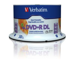 VERBATIM DVD+R DL (8xPrintable, 8,5 GB), 50 cake