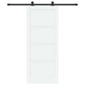 vidaXL Posuvné dvere Biela a čierna 83 x 202 cm Borovicový masív