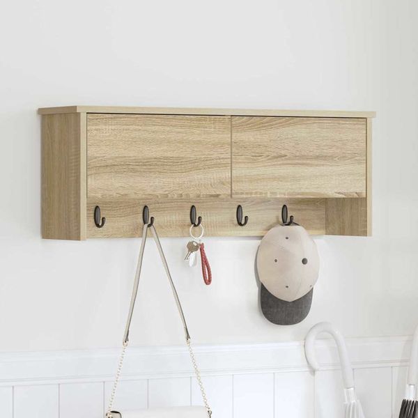 vidaXL Vešiak na stenu Sonoma dub 80 x 20 x 30 cm Kompozitné drevo