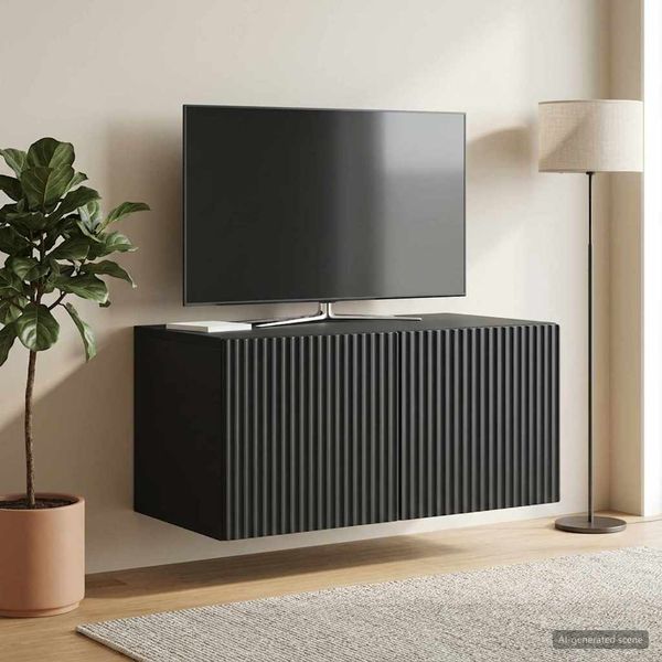 vidaXL Nástenná TV skrinka Čierna 59,5 x 41 x 30 cm Kompozitné drevo