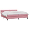 vidaXL Posteľný rám boxsping s matracom ružový 200x220 cm zamat