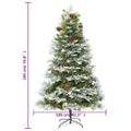 vidaXL Osvetlený vianočný stromček so šiškami, zelený 195 cm, PVC a PE