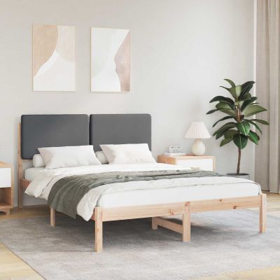 vidaXL Rám postele s čalúneným čelom Tmavo šedá 150 x 200 cm