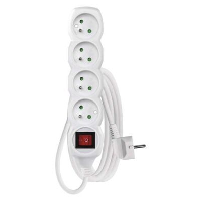 Prodlužovací kabel EMOS P1413R s vypínačem, 4 zásuvky, 3m, bílý