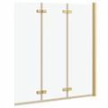vidaXL Skladací sprchový kút Zlatá 130 x 138 cm ESG sklo a hliník