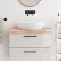 vidaXL Kúpeľňová doska 80x60x(2-6) cm neošetrený masív