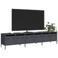 vidaXL TV skrinka antracit 202x39x43,5 cm oceľ valcovaná za studena