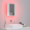 vidaXL LED kúpeľňová zrkadlová skrinka lesklá biela 40x12x45 cm akryl